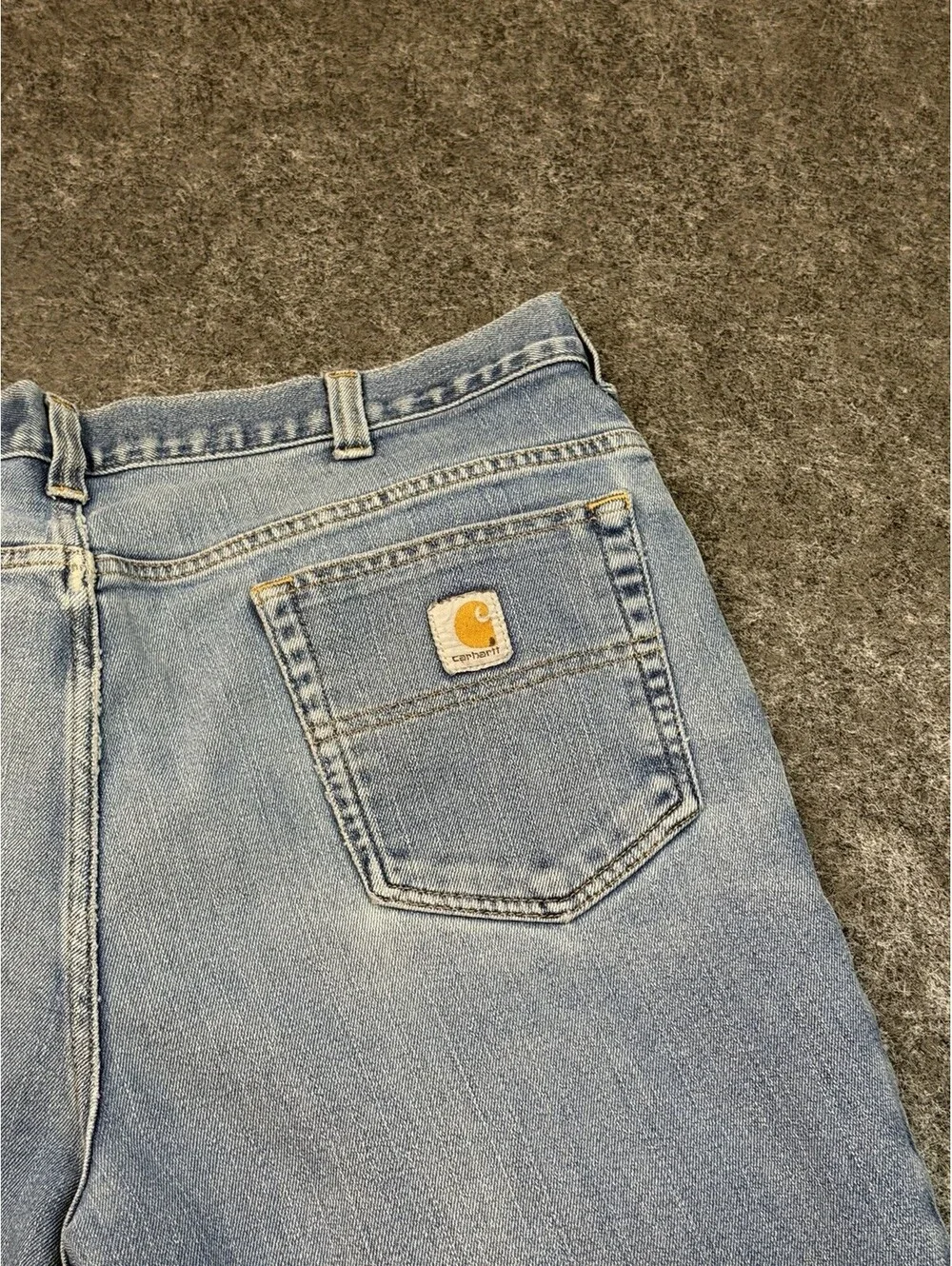 Carhartt Original Fit Jeans Mens 40x32 Light Wash Straight Leg Denim Pants